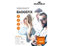 Naambadge etiket Durable 8334 40x75mm zelfklevend wit