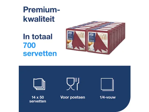 Tork 478855 Premium Linstyle Dinnerservet Bordeaux 700 Stuks