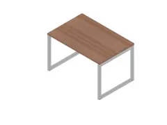 bureau,HxBxD 730x1200x800mm,blad canaletto-hout,sledeframe aluminium