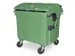 Conteneur à déchets grande capacité couvercle coulissant 1100L vert