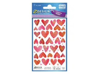 Papieretiket Z-design Creative pakje a 1 vel hartjes - 2