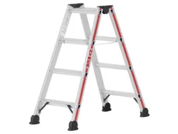 trapladder,beide zijden,2x4treden,Stand H 0,42m,balk L 1,03m,aluminium