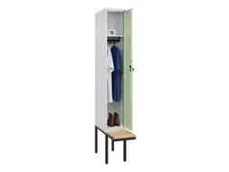 locker met bank,HxBxD 2120x300x815mm,1vak,vak B 300mm,draaigrendel