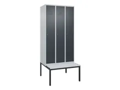 armoire vestiaire noir et blanc HxlxP 2120x900x815mm 3compart.