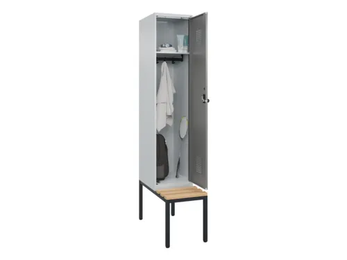 locker met bank,HxBxD 2120x400x815mm,1vak,vak B 400mm,draaigrendel