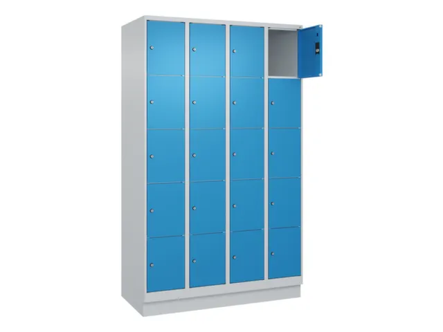 lockerkast,HxBxD 1950x1200x500mm,4x5vakken,vak B 300mm,cil.-slot