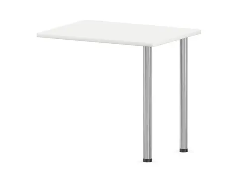 aanbouwtafel,i.h.v.,HxBxD 720-840x800x600mm,2voeten verchroomd,Bl-wit