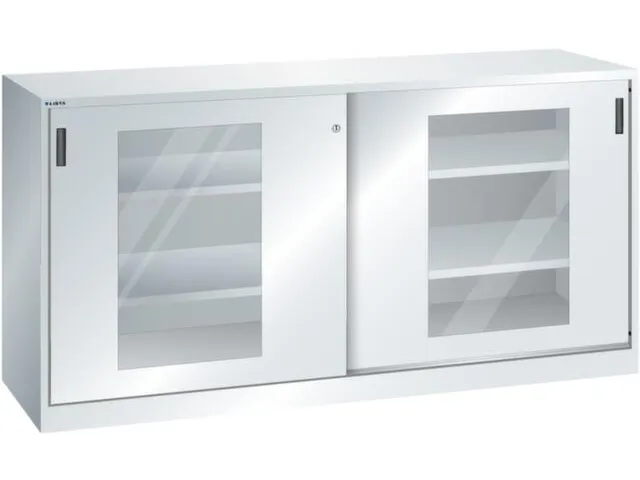 venster-schuifdeurkast 1000x2000x580mm 4xStalen bodem RAL7035