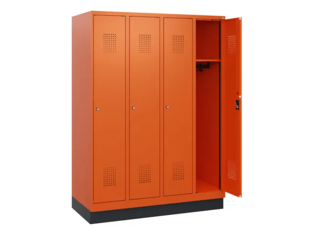 schoollocker,HxBxD 1630x1200x500mm,4vak,vak B 300mm,cil.-slot,sokkel