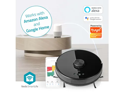 Robotstofzuiger Nedis wifi laser 3-in-1 zwart