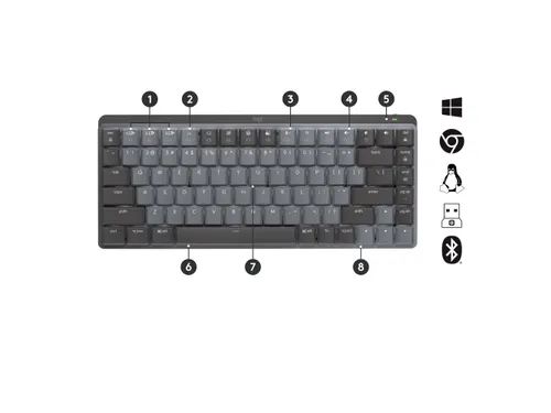 Logitech MX Mini Mechanical toetsenbord Bluetooth Qwerty US Grijs