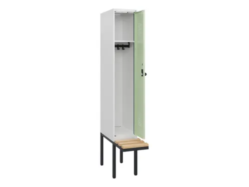 locker met bank,HxBxD 1950x300x815mm,1vak,vak B 300mm,draaigrendel