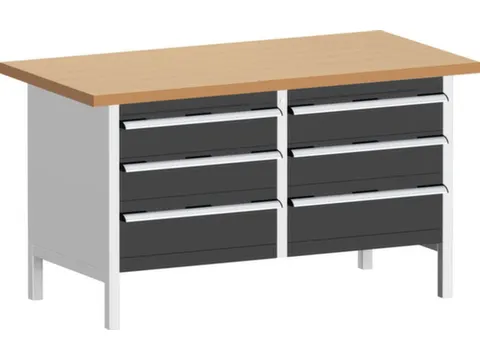 werkbank met opbergruimte,HxBxD 840x1500x750mm,beukenblad