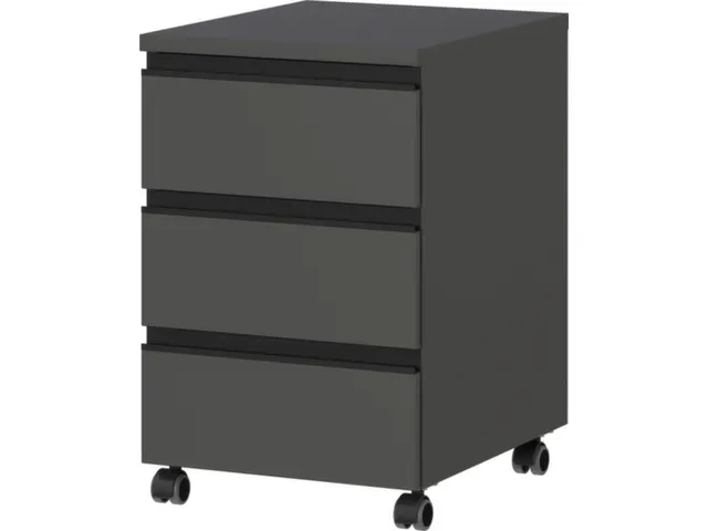 mobiel ladeblok,HxBxD 630x400x500mm,3lade(n),metaal-greeplijst,zwart