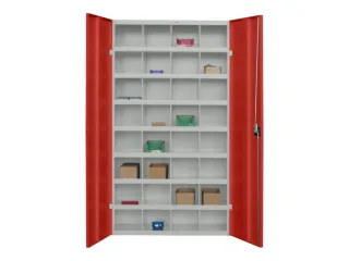 Materiaalkast Staal 1800x1000x530mm 32vakken Ral7035 Front Ral3000 - 2