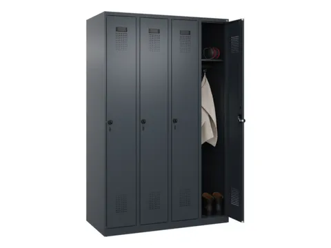 locker,HxBxD 1850x1200x500mm,4vak,vak B 300mm,draaigrendel