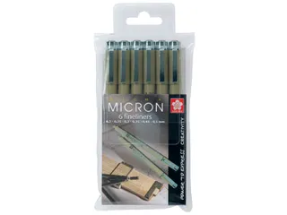 Fineliner Sakura pigma micron set 6stuks zwart - 1