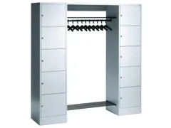 locker met kapstok,HxBxD 1950x1870x480mm,romp RAL7035,front RAL7035