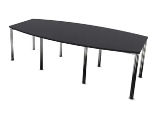 vergadertafel,HxBxD 740x2400x1200mm,vatvormig,CC-zwart - 1