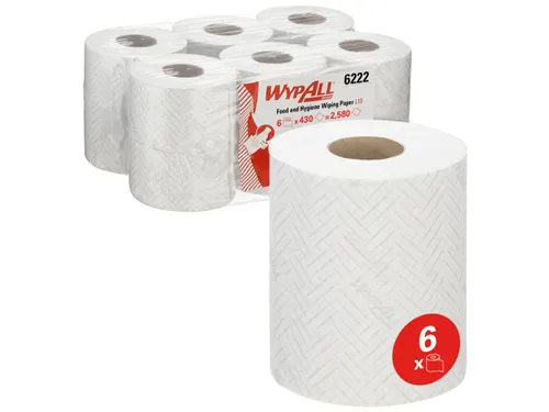 WypAll 6222 Reach Papieren Doekjes 1-laags wit 6 Rol
