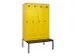 locker met bank,voor scheiding van kleding,HxBxD 2120x1200x815mm,4vak