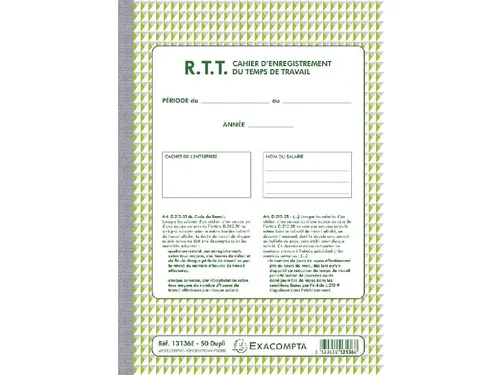 Rtt Enreg.du Temps D E Travail 50D A.