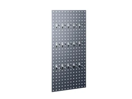 perfoplaat,blad HxB 991x457mm,plaatstaal,RAL7035,m. 16haken