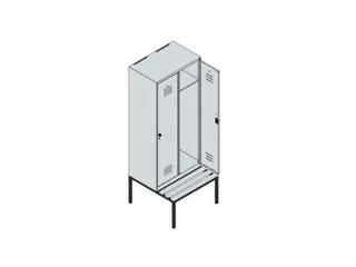 locker met bank,HxBxD 2120x800x815mm,2vak,vak B 400mm,cil.-slot - 4
