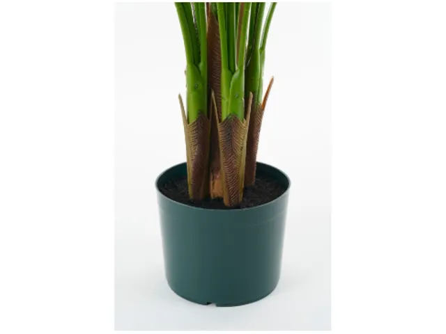 Kunstplant Mica Areca palm in pot groen 120x140cm