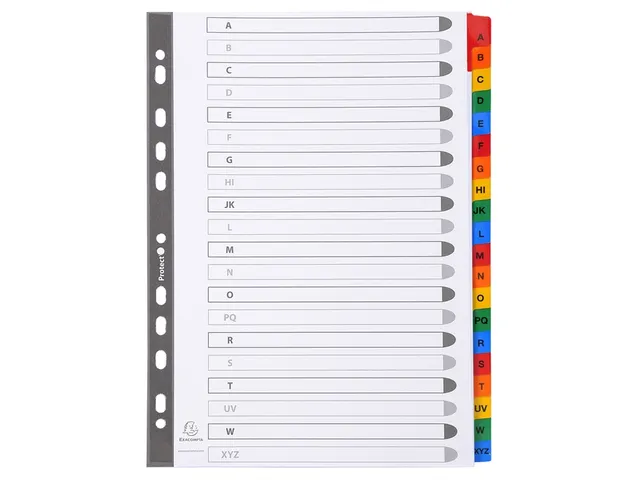 Intercalaires Imprimés Alphabétiques Carte Blanche 160g - 20 Positio