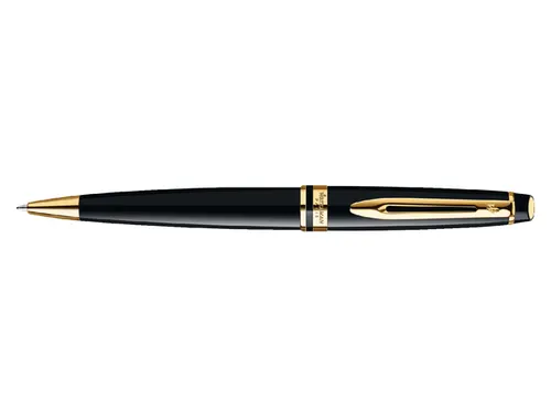 Balpen Waterman Expert Black lacquer GT Medium Blauwe inkt