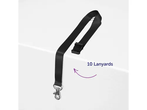 Lanyard Avery rPET zwart 440x15mm met karabijnhaak 10 stuks