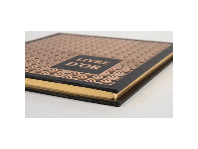 Livre d'or 140 pages tranche or - Format 21x19cm - PALMYRE - Noir arc
