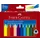 Waskrijt Faber-Castell driehoekig assorti set à 12 stuks
