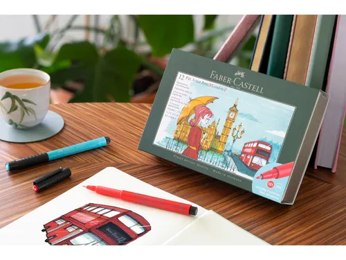Tekenstift Faber-Castell Pitt Artist Pen Brush set 12 stuks London