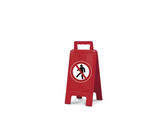 Verbodsbord,Verboden Voor Voetgangers,Vloeropsteller,Kunststof,Rood
