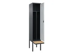 locker met bank,voor scheiding van kleding,HxBxD 2120x400x815mm,1vak