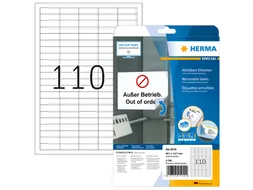 HERMA 4210 Verwijderbare etiketten A4 38,1x12,7mm Wit 2750 stuks