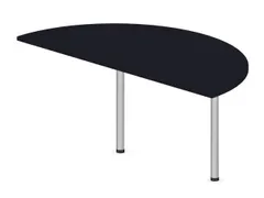 aanbouwtafel,i.h.v.,HxBxD 720-840x1600x800mm,halfrond,CC-zwart