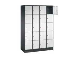 lockerkast,RAL 7021/RAL 7035,HxBxD 1950x1220x500mm,4x5vakken,cil.-slot