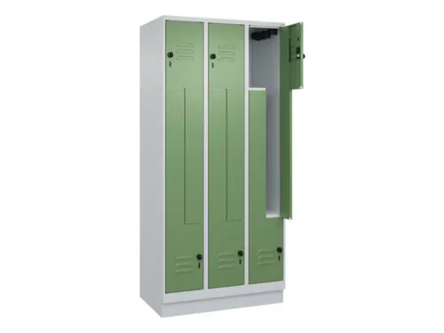 Z-garderobekast,HxBxD 1950x900x500mm,vak B 150/300mm,draaigrendel