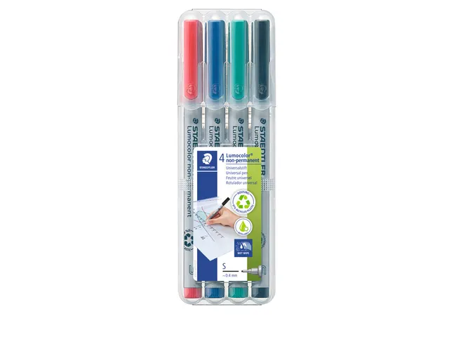 Viltstift Staedtler OHP Lumocolor 311 non permanent 0.4mm Assorti 4st
