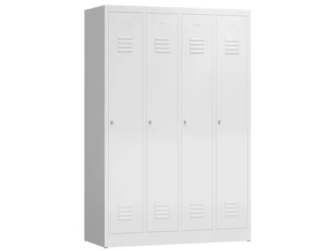 garderobekast 1800x1185x500mm 4vak klink sokkel romp RAL9003