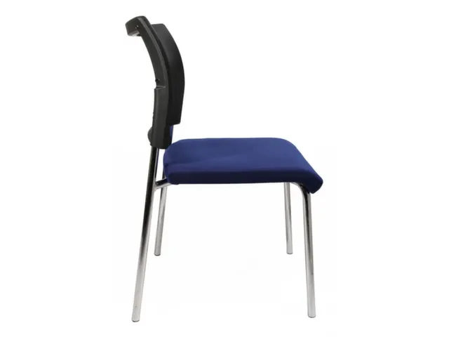 Siège visiteur Assise tissu bleu Dos maille noir