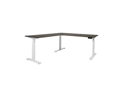 Elektrisch Hoekbureau Dextro Plus 160x200cm Frame Alu Blad Logan Eik