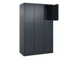 lockerkast,HxBxD 1850x1200x500mm,3x3vakken,vak B 400mm,cil.-slot