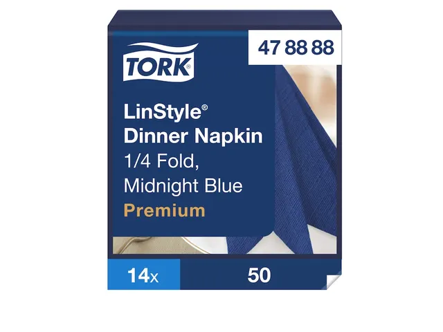Linstyle Dinnerservet 478856 39x39cm 1-laags 1/4 vouw midnight blue