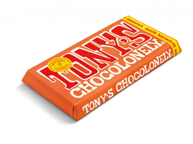 Chocolade Tony's Chocolonely reep 180gr melk karamel zeezout