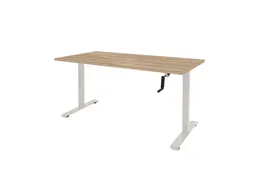Dextro Slinger Bureau Zit-sta T-poot 120x80 honey castello 25mm wit