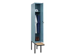 locker met bank,HxBxD 2120x300x815mm,1vak,vak B 300mm,draaigrendel